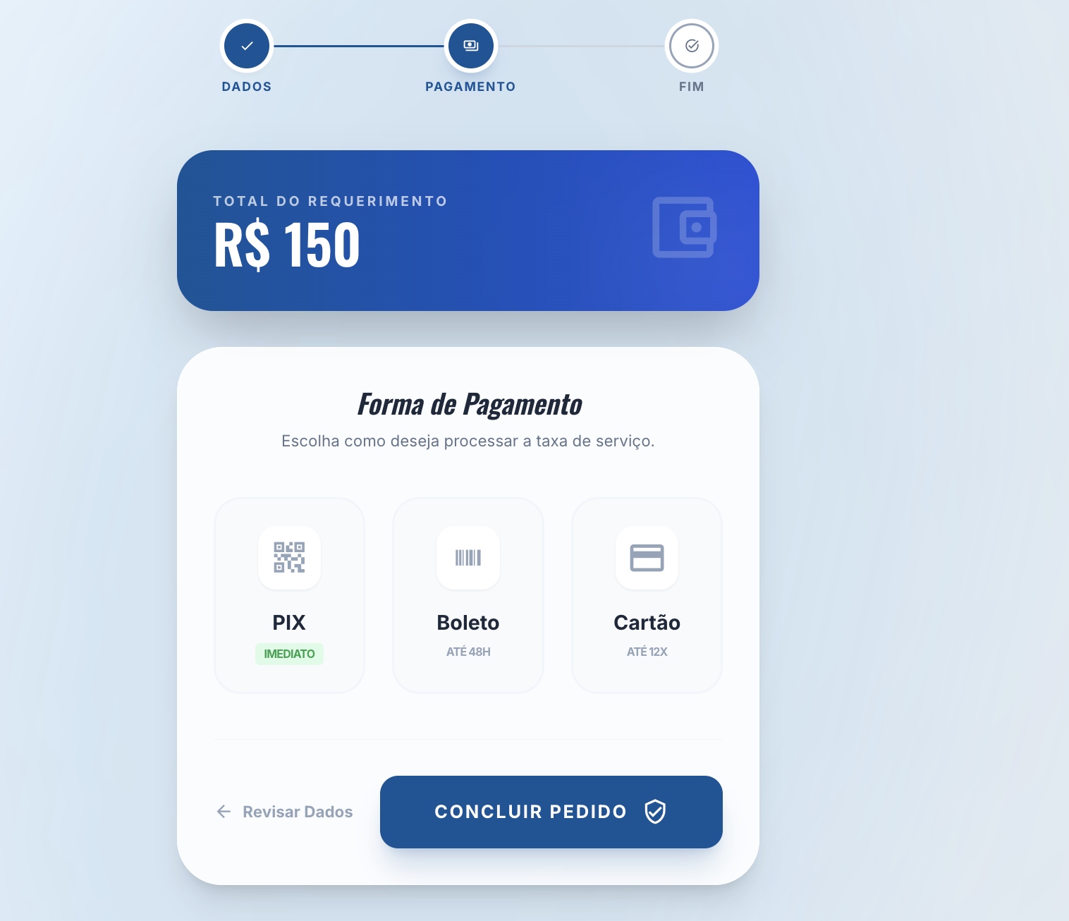 Pagamento de requerimento