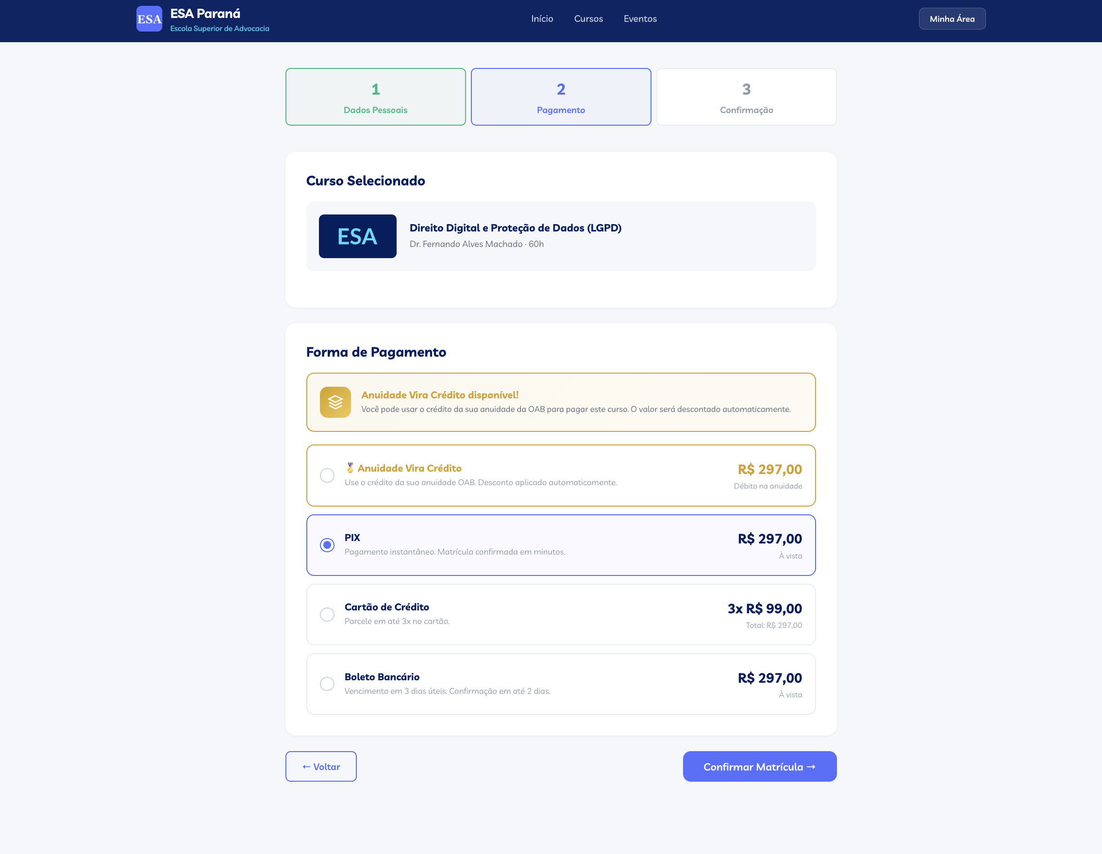 Matr&iacute;cula ESA